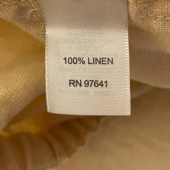 J. Jill Yellow Linen Crop Cargo Pants Bloomers Large Ruffle Trim - Picture 8 of 9